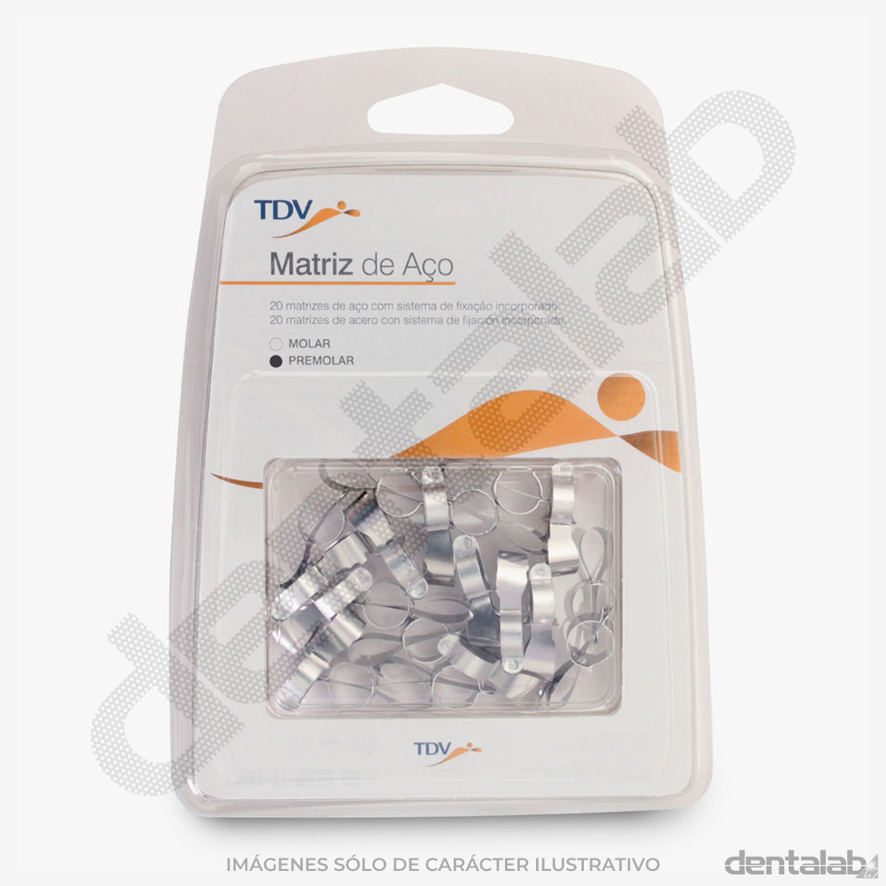Matriz de Acero TDV • PRE-MOLAR • con Sistema de Fijación • Paq. x 20 Und.