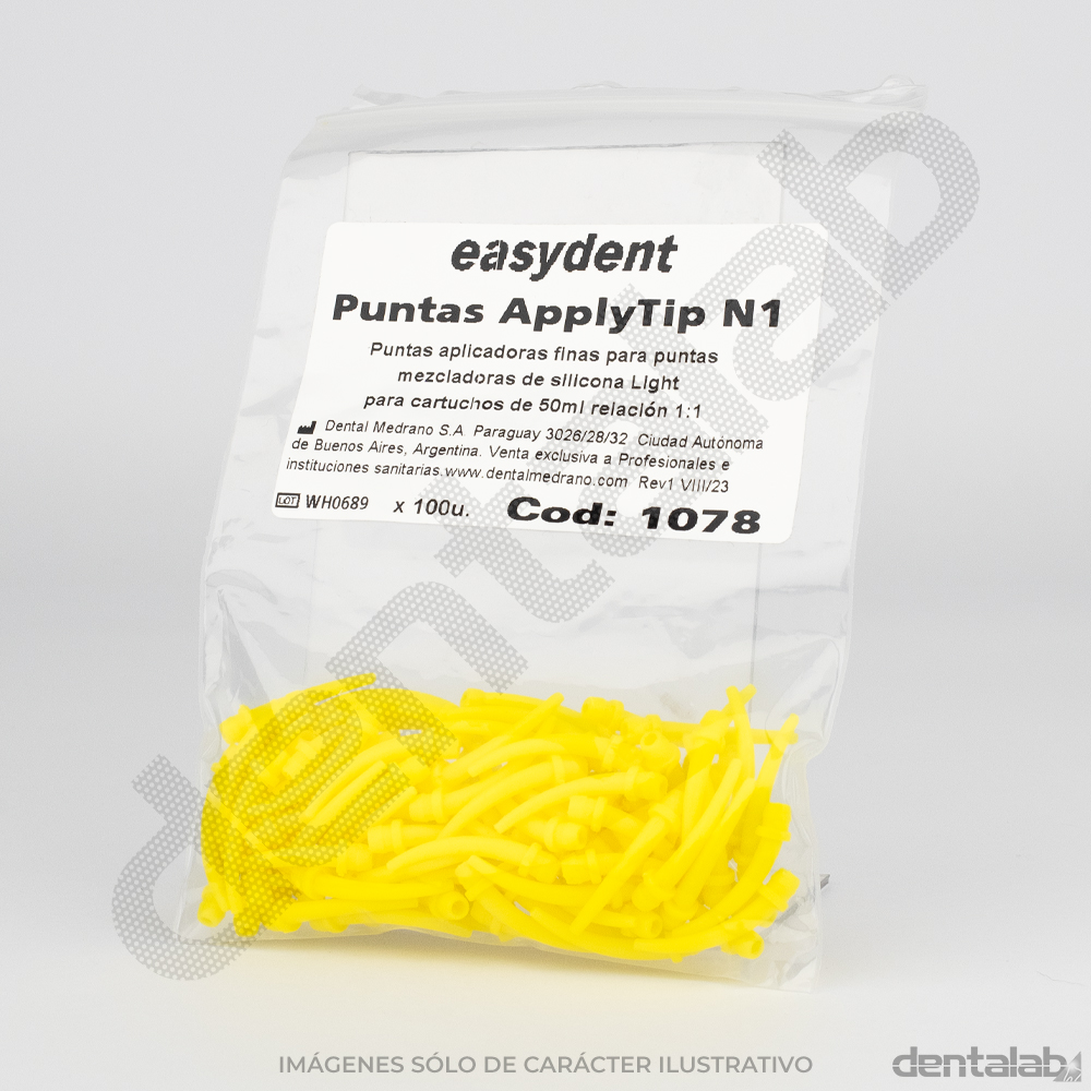 Puntas Apply Tip Easydent • #1 Amarilla • para Punta Mezcladora #2 x 100 und.