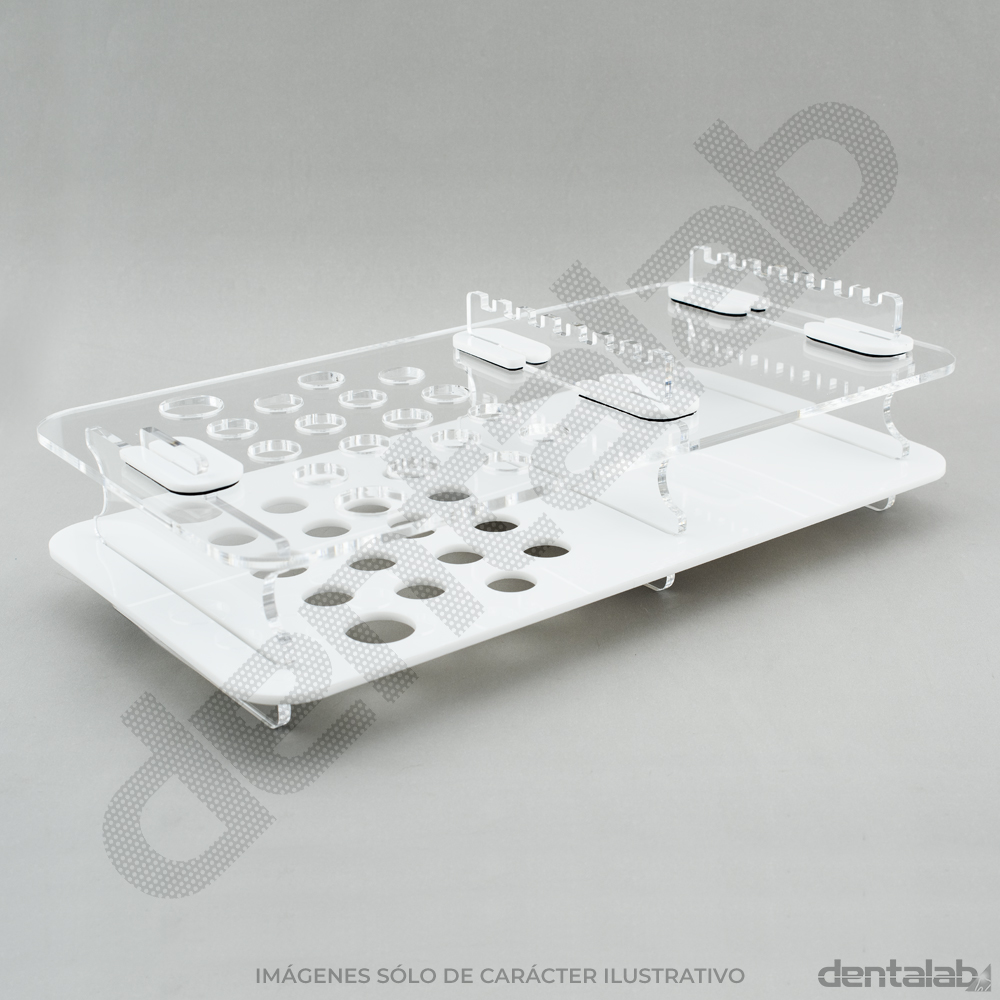 Organizador Slide G10 para Jeringas e Instrumental (16+2) • Blanco • VEESLIDE