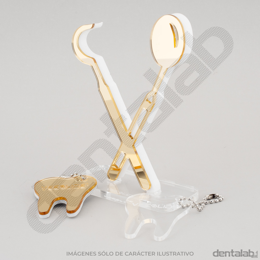 Accesorio Slide Deco Instrumental Glam + 2 llaveros • Dorado • VEESLIDE