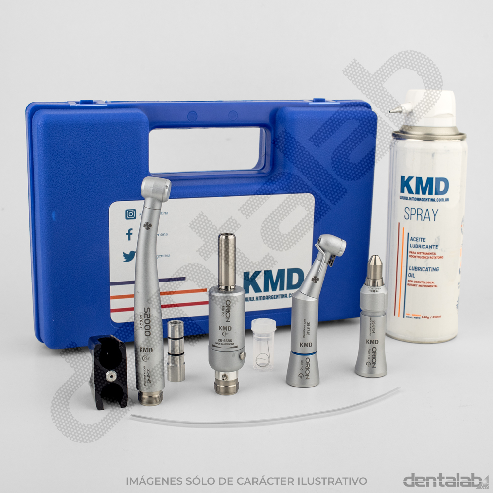 Kit Académico KMD • 4 Piezas (Turbina Sacafresas + CA Gatillo + PM + MM)